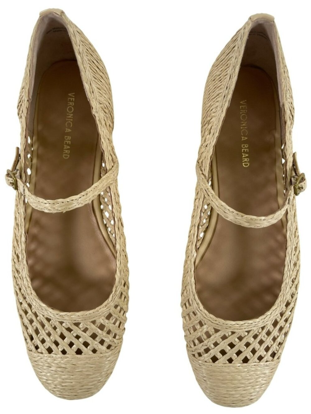 Veronica Beard Ellie Raffia Natural Beige Cute Flats Women's Size 7 MSRP$395 NEW - Picture 4 of 12